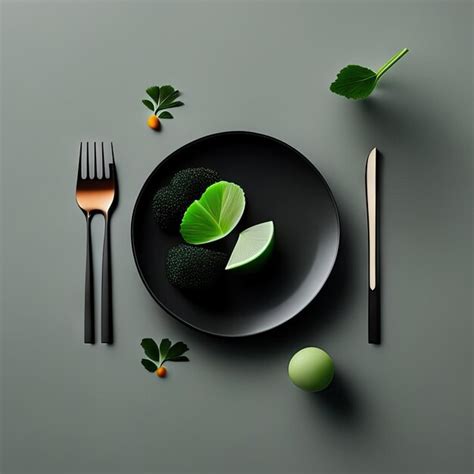 Premium AI Image | Minimalist plate of vegan food