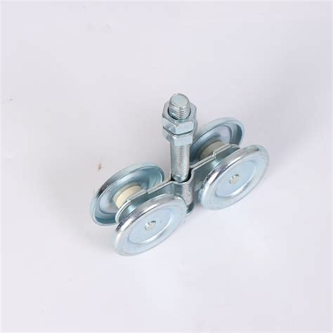 Hanging Trolley Silver Sliding Track Roller Hanging Barn Door Rail Trolley Wheel With Bearing