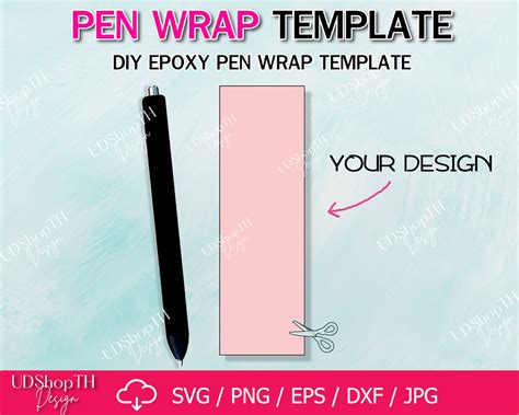 Pen Wrap Template Svg Diy Epoxy Pen Wrap Template Svg Waterslide Joy Glitter Pen Digital