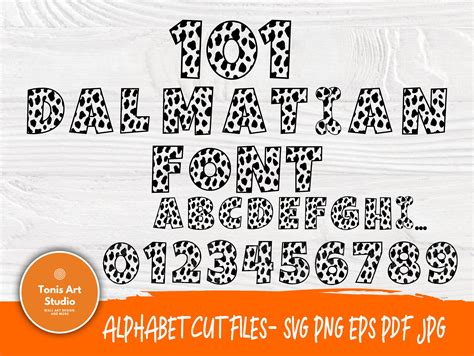 Dalmatian Font SVG 101 Dalmatian Alphabet Dalmatians | Etsy