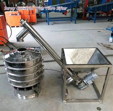 Screw Conveyor With Vibro Sifter Dahan Vibration Machinery