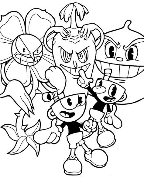 Cuphead Coloring Pages Páginas Para Colorear Para Niños Y Adultos