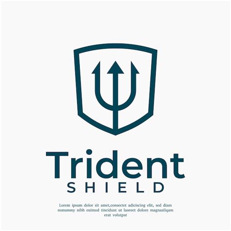 Plantilla De Diseño Del Logotipo Del Escudo Tridente Vector Premium