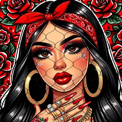 Chicano Woman Clipart Png Pdf Chicano Woman Png Latina Woman Png