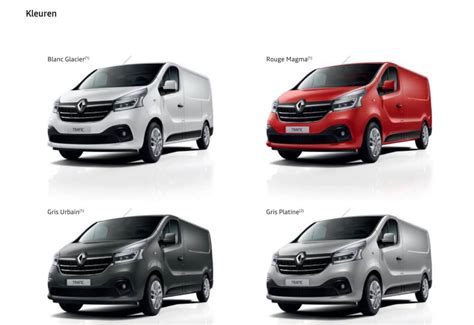 Renault Trafic Colour Chart