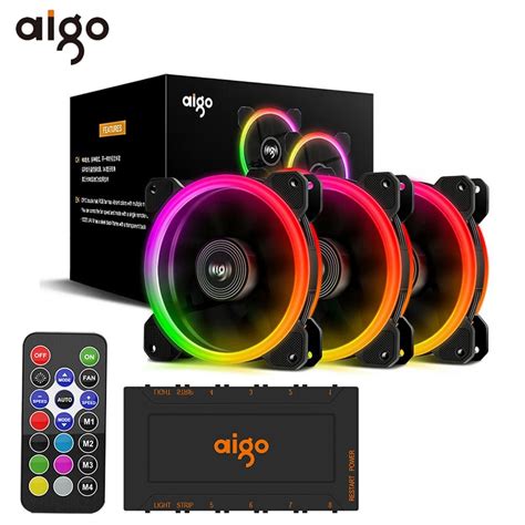 Aigo Dr Pc Case Fan Adjust Rgb Cooling Fan Mm Quiet Ir Remote