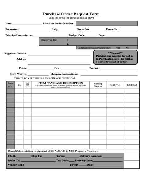 Purchase Order Request Form Sample Edit Fill Sign Online Handypdf