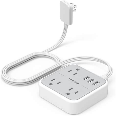 Tessan Extension Electrica Plano Regleta Multicontacto Usb