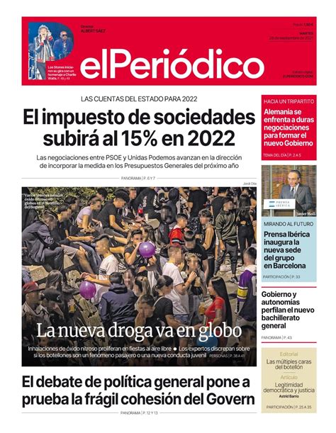 La Portada De El PeriÓdico Del 28 De Septiembre Del 2021