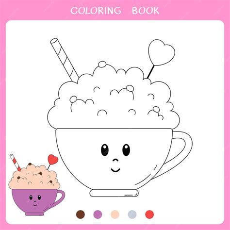 Premium Vector Vector Illustration Of Cute Coffee Cup For Coloring Book