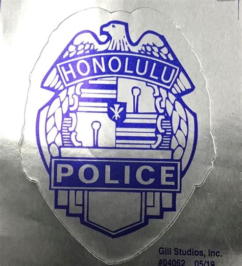 HPD Badge Sticker Silver - Honolulu Police Relief Association