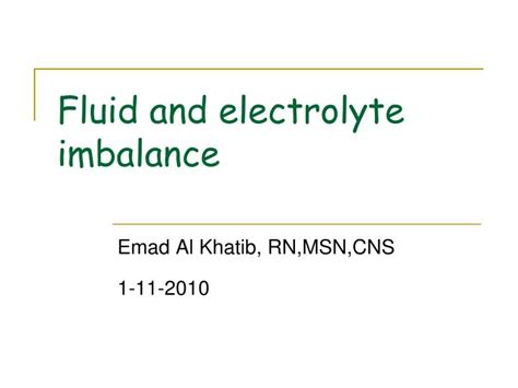 PPT Fluid And Electrolyte Imbalance PowerPoint Presentation Free