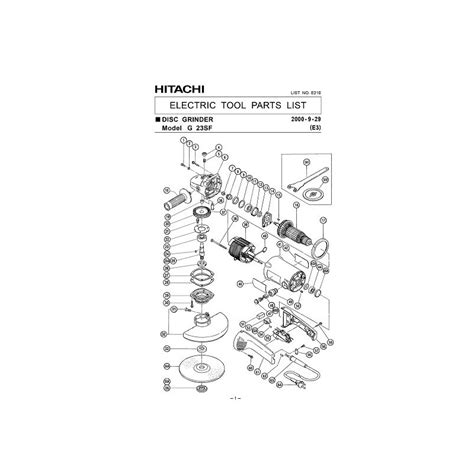 Ricambi Hitachi Per Smerigliatrice Angolare G Sf