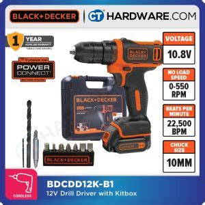 Black Decker Bdcdd K Ultra Compact Drill V Li Ion Ah Rpm