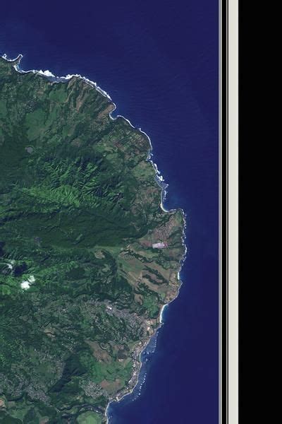 Kauai Island Hawaii Satellite Poster Map