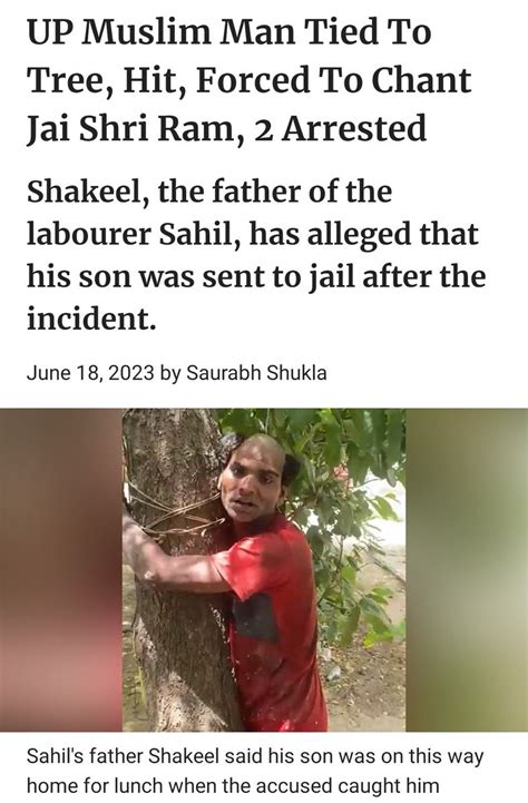 Muslim Spaces On Twitter Shakeel Father Of Labourer Sahil Has