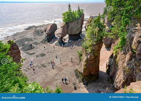 Giant Beautiful Rock Formations At Hopewell Rocks Park In New Brunswick