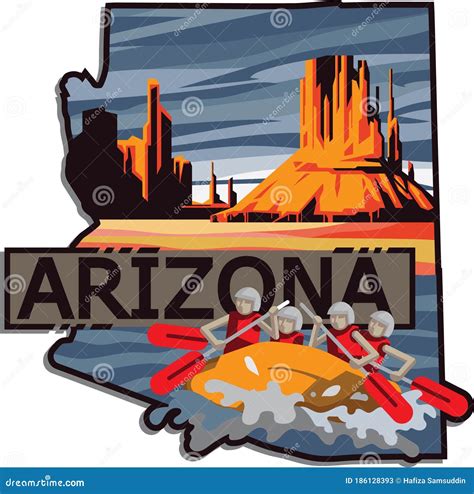 Arizona Vector Illustration Decorative Design Stock Illustration