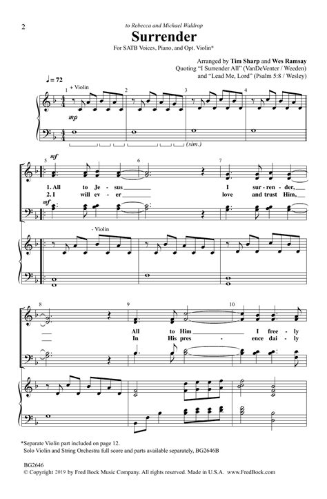 Surrender Sheet Music Tim Sharp And Wes Ramsay Satb Choir