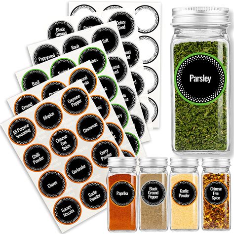 Innoveem Spice Jar Labels Pre Printed Spice Jar Labels Stickers