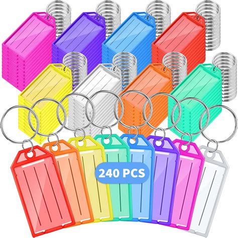 Amazon Simetufy 100 Pcs Plastic Key Tags With Labels Key Labels