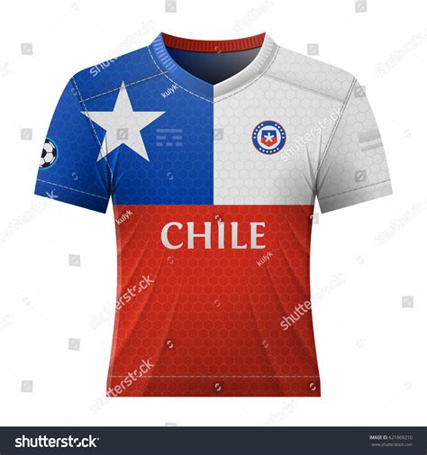 Soccer Shirt Colors Chilean Flag National Stock Vector Royalty Free