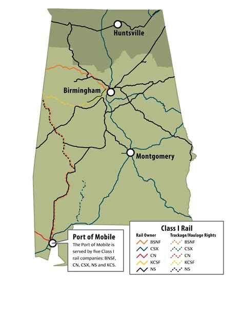 Free Alabama Railroad Map And The 8 Major Railroads In Alabama