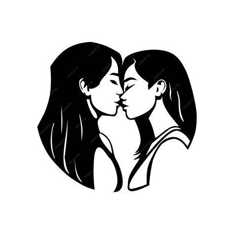 Premium Vector Lesbian Couple Lgbt Pride Black Outlines Isolated