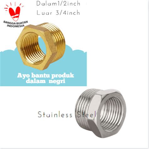 Jual Vlok Ring Stainless Steel Bushing Drat Luar 3 4 X Drat Dalam 1