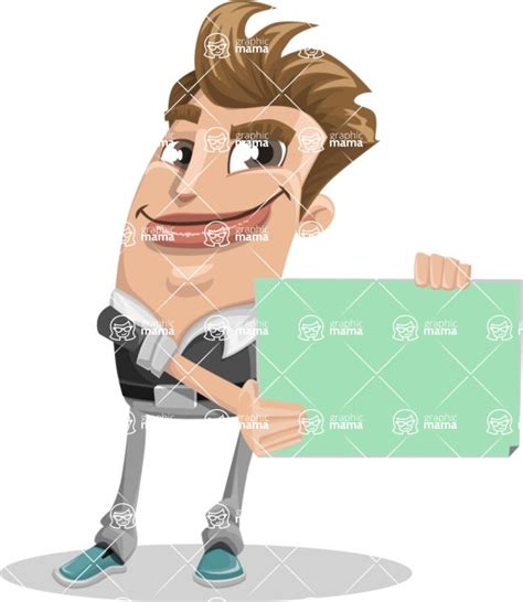 Funny Man Cartoon Vector Character 112 Illustrations Sign 2