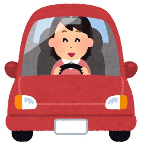 無料イラスト かわいいフリー素材集 いろいろな表情の車を運転している女性のイラスト