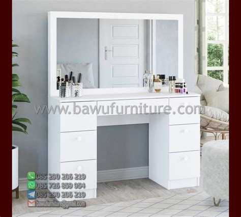 Meja Rias Retro Terbaru Model Minimalis Warna Putih Bawu Furniture