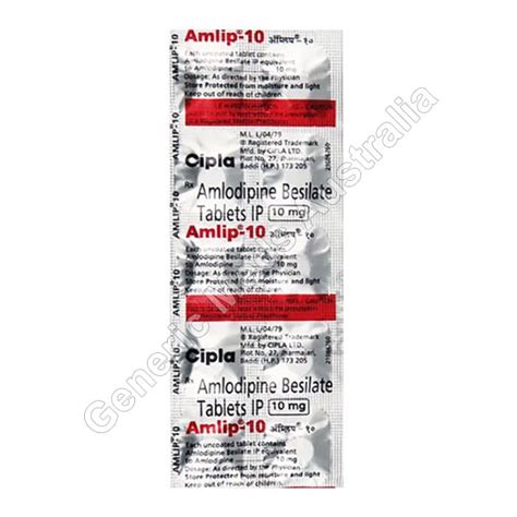 Amlip 10 Mg Amlodipine Besilate Tablet Uses Dosage Side Effects GMA