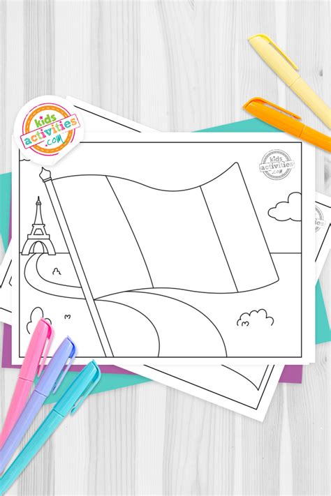 Free French Flag Coloring Page Kids Activities Blog