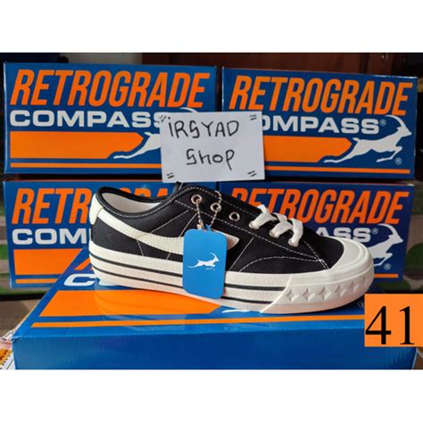 Promo Sepatu Compass Retrograde Low Black White kompas hitam putih - 41 ...