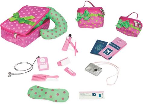 Our Generation 7037507 Luggage And Travel Set Toy Accessories Pink