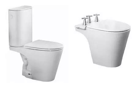 Juego Inodoro Largo Deposito Dual Bidet Ferrum Marina Blanco