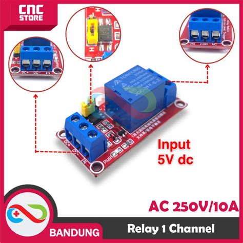 Jual MODULE RELAY 1 CHANNEL 5V AKTIV HIGH ATAU AKTIV LOW DENGAN