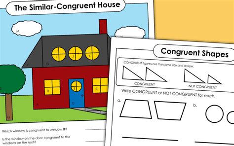 Geometry Worksheets Congruent And Similar Shapes Worksheets Library