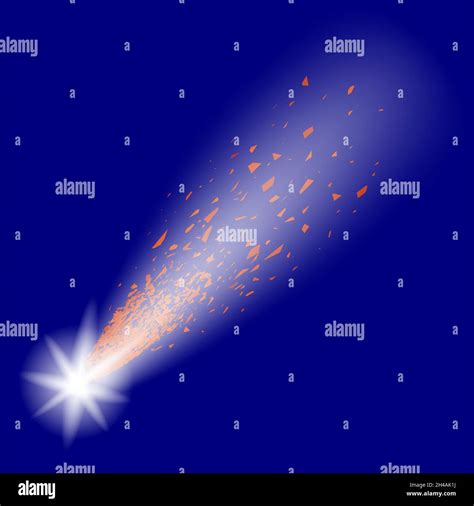 Shooting Stars On Night Sky Meteor Shower Meteors Falling Stock Photo