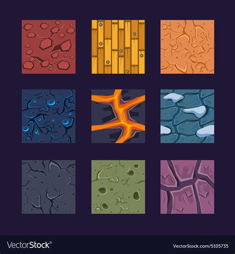 Different Materials And Textures For Game Vector Image