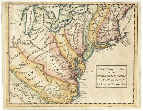 An Accurate Map Of The English Colonies In North America Bordering On