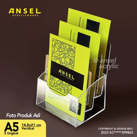 Jual ANSEL Tempat Brosur Akrilik Tingkat Acrylic Flyer A5 Ver