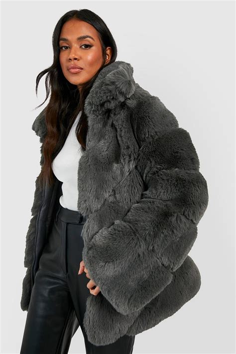 Luxe Faux Fur Coat Boohoo