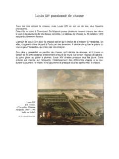 Louis XIV passionné de chasse Les Enquêteurs du Louis Xiv PDF4PRO