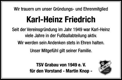 Karl Heinz Friedrich Gedenken Stormarner Tageblatt