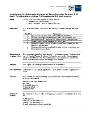 Ausf Llbar Online Aachen Ihk Antragsformular Zweitschrift