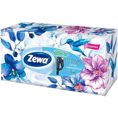 Салфетки косметические Zewa Delux Design 3-сл, 90 листов 4006670128002 ...