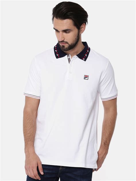 Buy FILA Men White Solid Polo T Shirt - Tshirts for Men 2458285 | Myntra