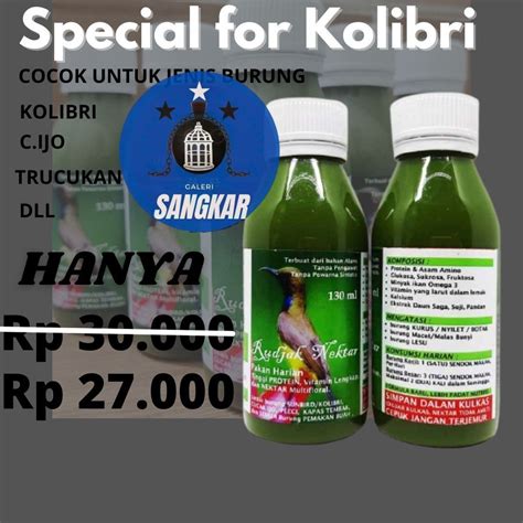 Jual PAKAN BURUNG PLECI KOLIBRI RUDJAK RUJAK NECTAR NEKTAR 130ML PAKAN